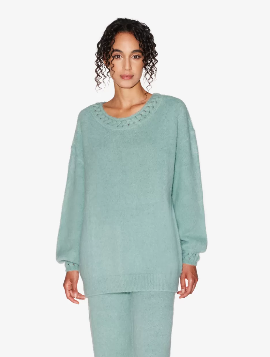 Loungewear-La Perla Alpaca Blend Sweater In Almond Green