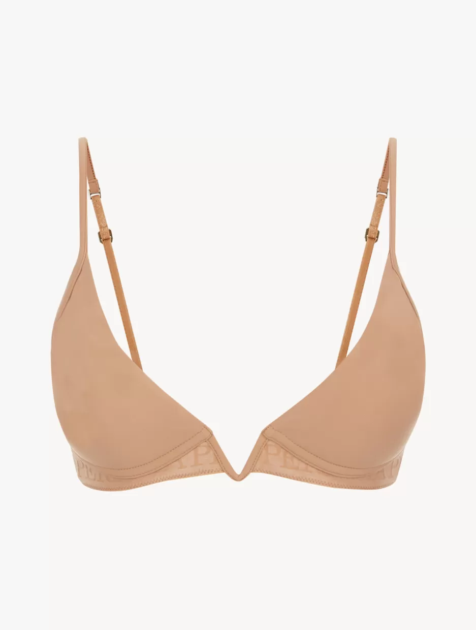 Padded | Push-Up-La Perla Amaretto-coloured Non-wired Padded Triangle V-bra Nude