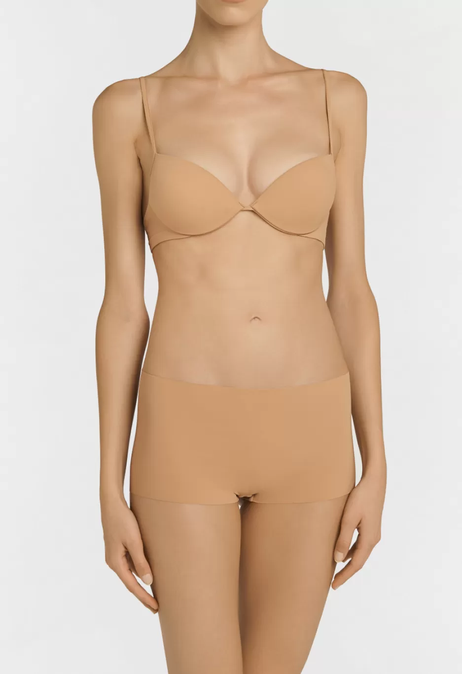 Padded | Push-Up-La Perla Amaretto-coloured Underwired Padded Push-up Bra Nude