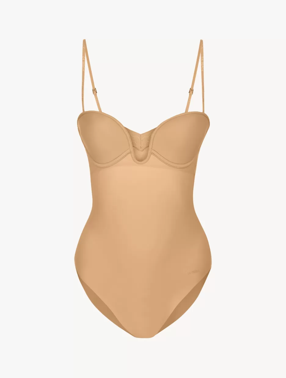 Bodysuits & Bustiers | Shapewear-La Perla Amaretto-coloured Underwired Padded U-bra Bodysuit Nude