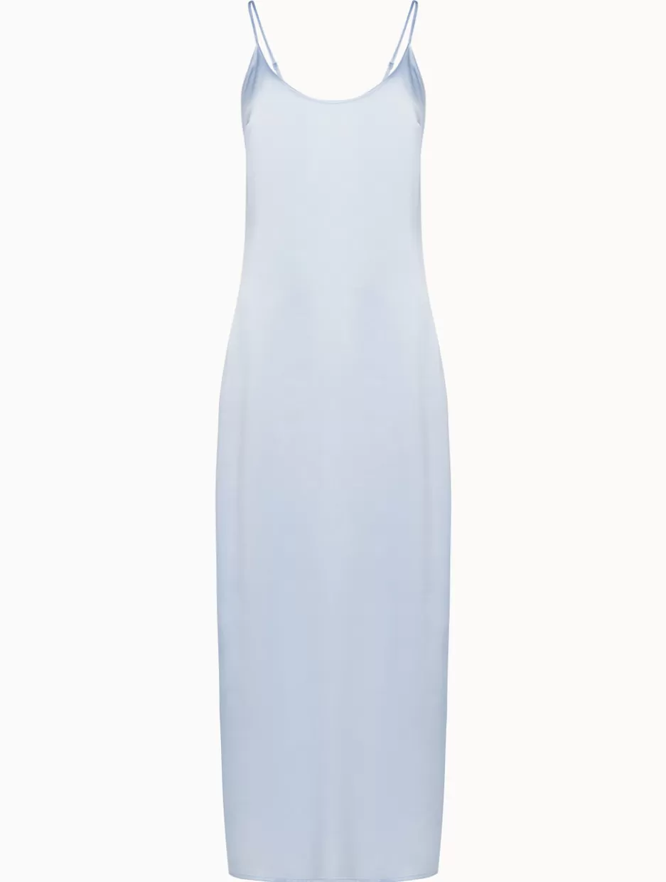 Slips & Dresses | Silk Sleepwear-La Perla Azure Silk Long Slip LightBlue