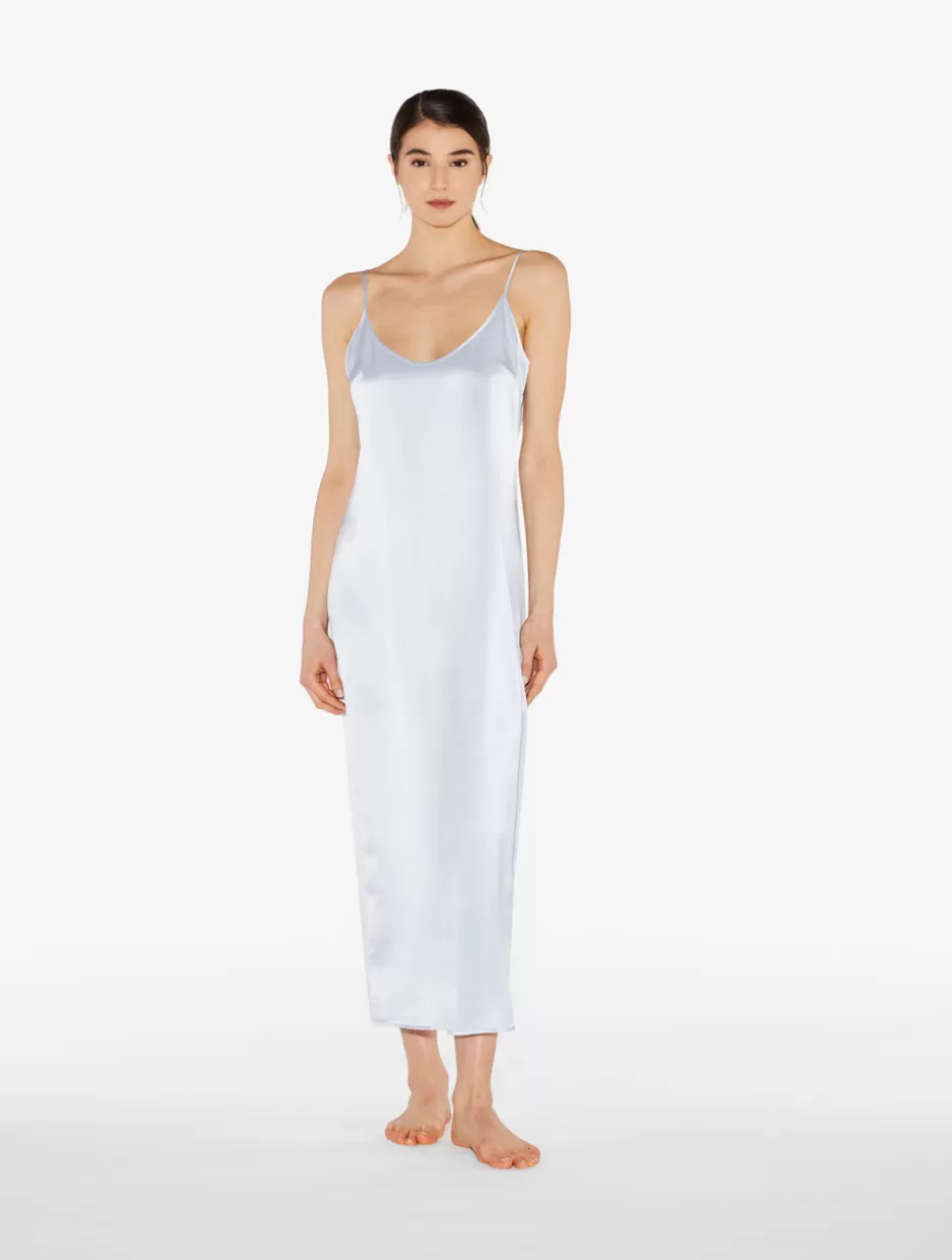 Slips & Dresses | Silk Sleepwear-La Perla Azure Silk Long Slip LightBlue