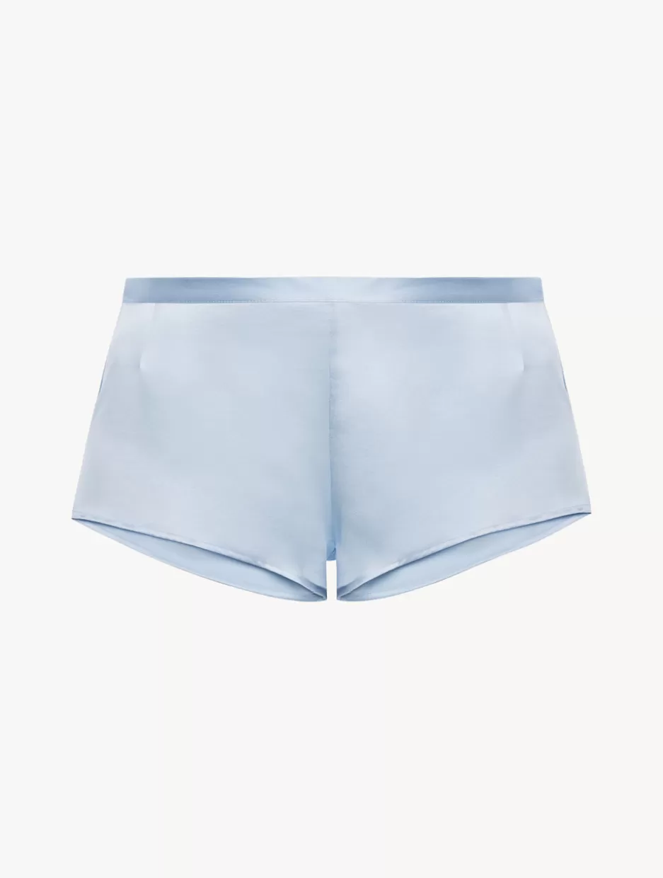 Pajamas | Sleep Shorts & Trousers-La Perla Azure Silk Pajama Shorts LightBlue