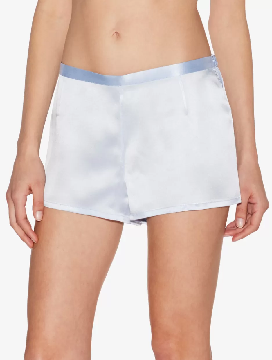 Pajamas | Sleep Shorts & Trousers-La Perla Azure Silk Pajama Shorts LightBlue