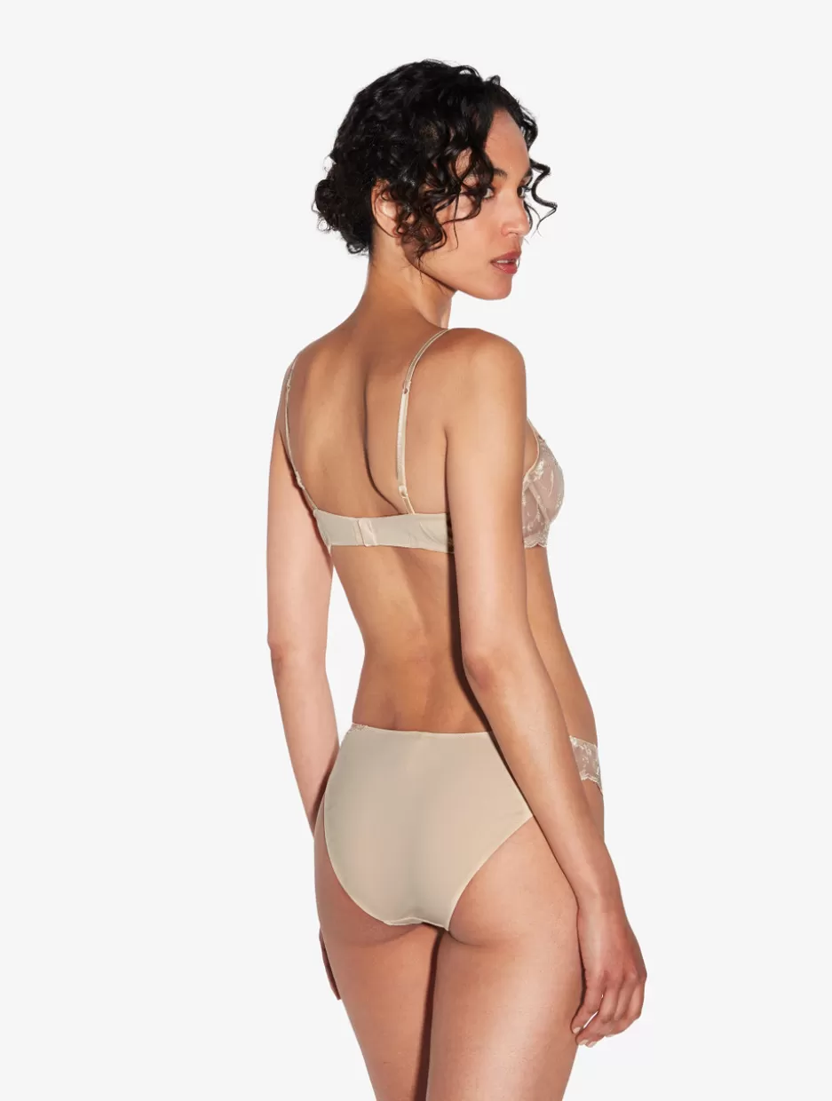 Balconette | Underwired-La Perla Balconette Bra In Halo And Ivory Nude With Embroidered Tulle Beige
