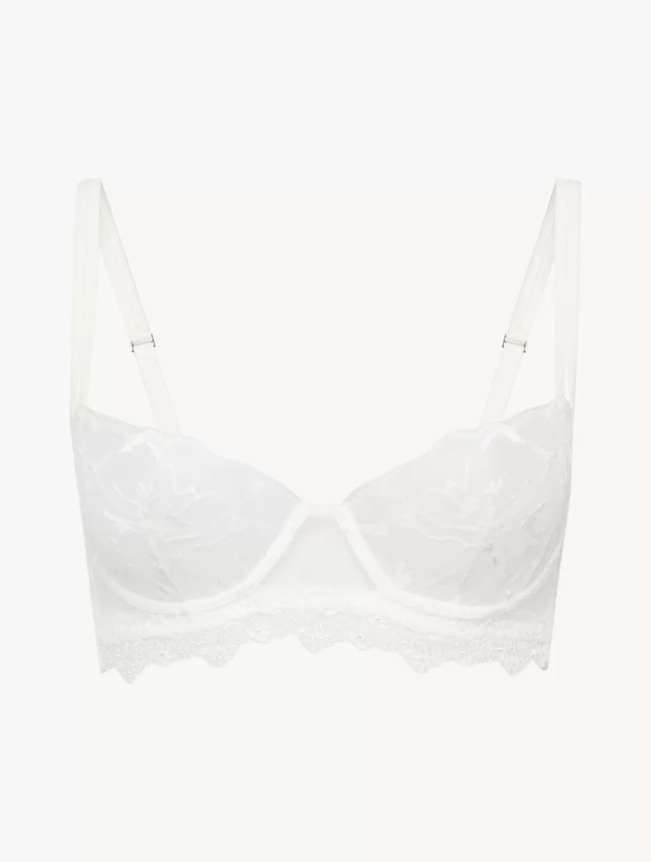 Balconette-La Perla Balconette Bra In Off With Leavers Lace White