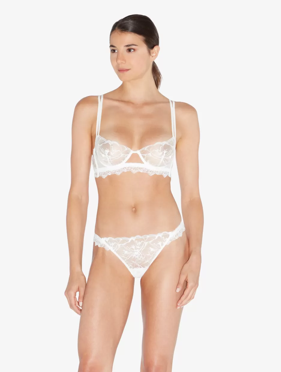 Balconette-La Perla Balconette Bra In Off With Leavers Lace White