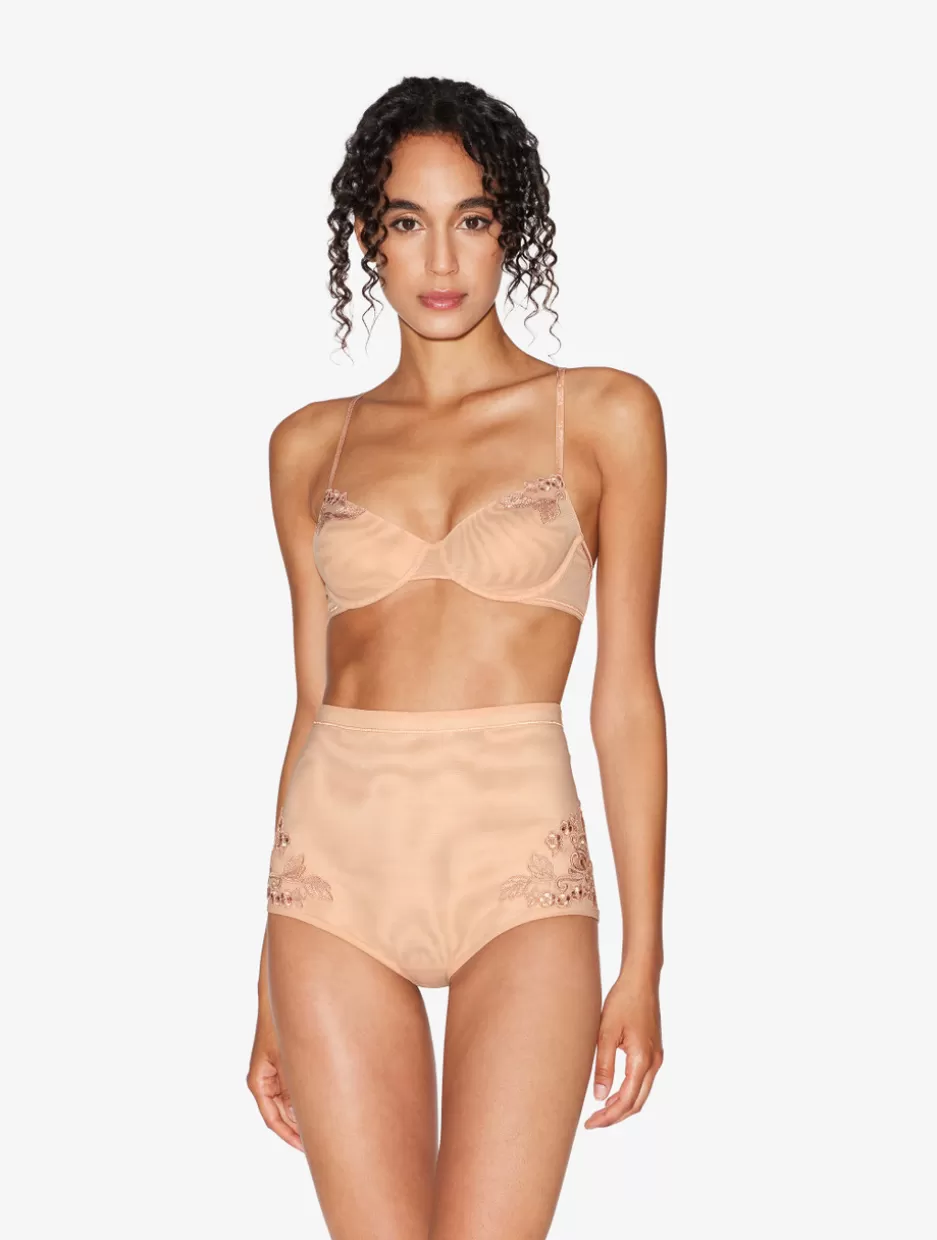 Balconette | Underwired-La Perla Balconette Bra In Sand Stretch Tulle Nude