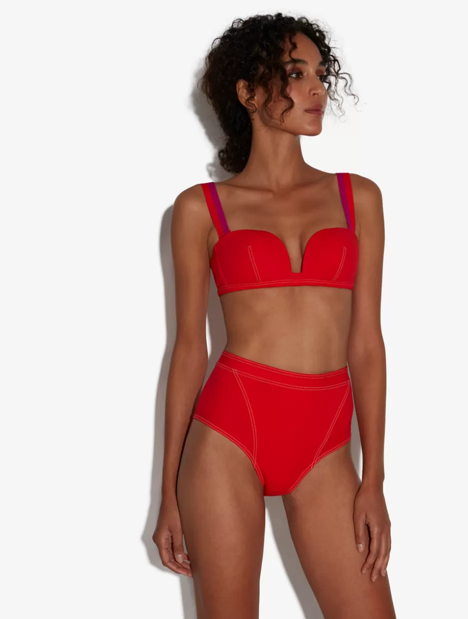 Bikinis-La Perla Bandeau Bikini Top In Red