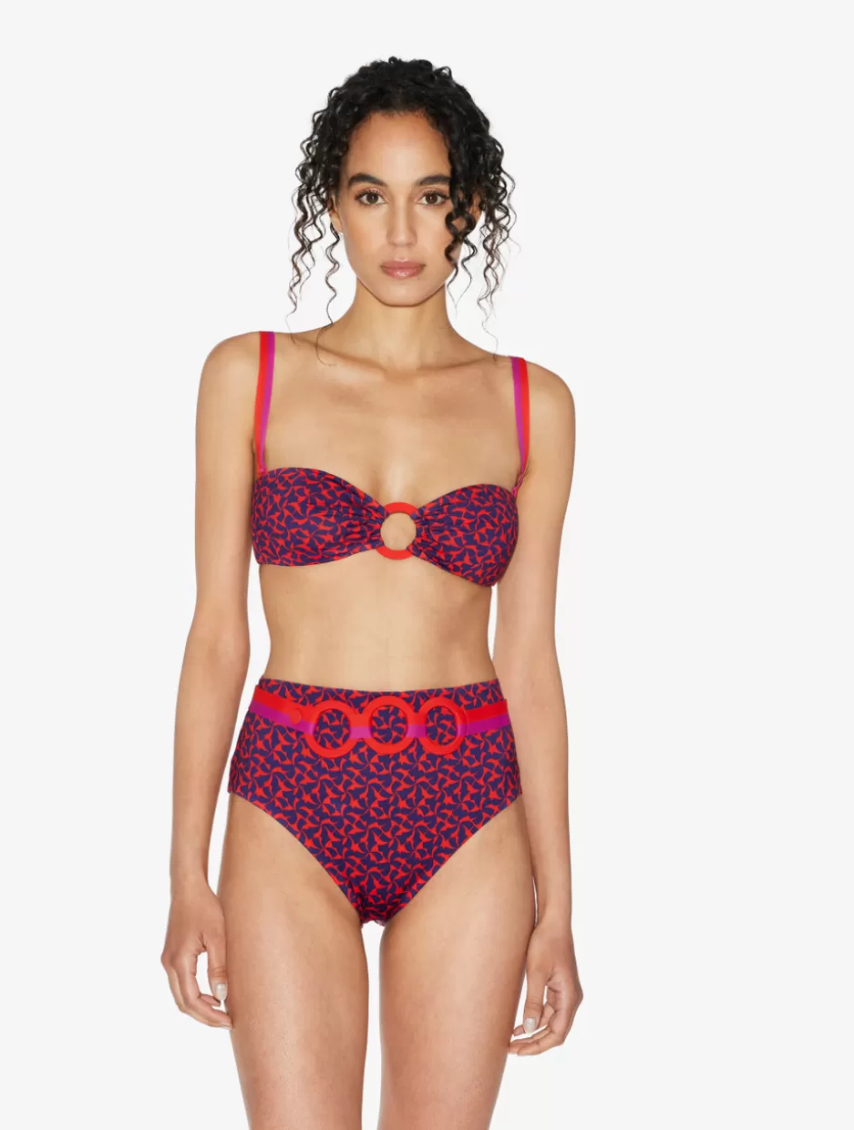 Bikinis-La Perla Bandeau Bikini Top In Red And Blue Red&Blue