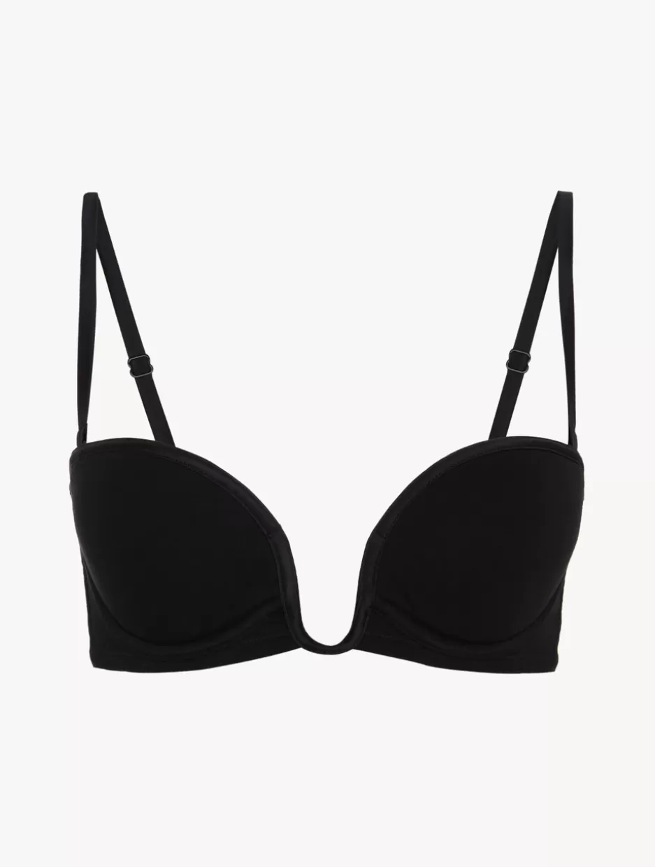 Bandeau | Padded-La Perla Bandeau Bra In Onyx With Embroidered Tulle Black