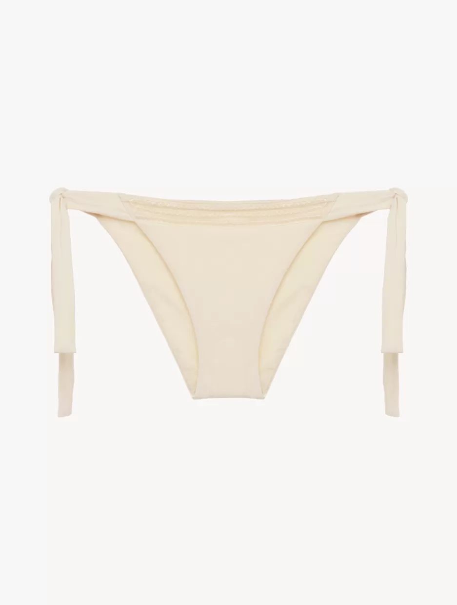 Bikinis-La Perla Bikini Brief In Champagne With Beading Beige