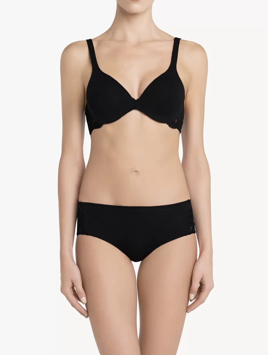 Hipster-La Perla Cotton Hipster Briefs Black