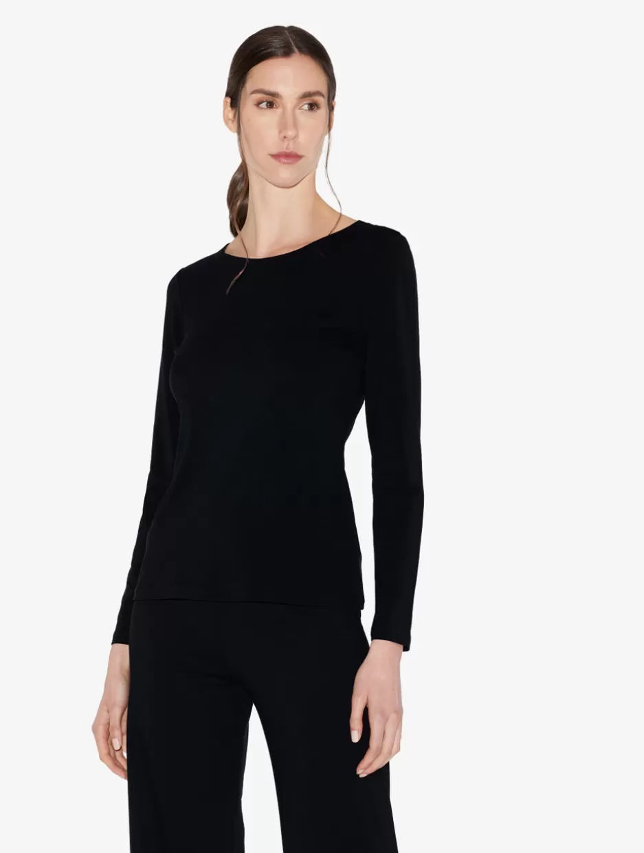 Camisoles | Pajamas-La Perla Cotton Long-sleeved Top Black