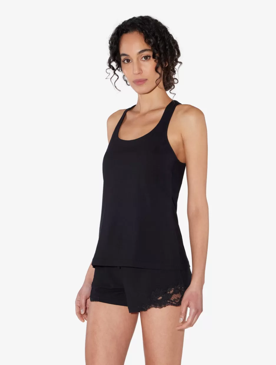 Camisoles | Pajamas-La Perla Cotton Vest Top Black