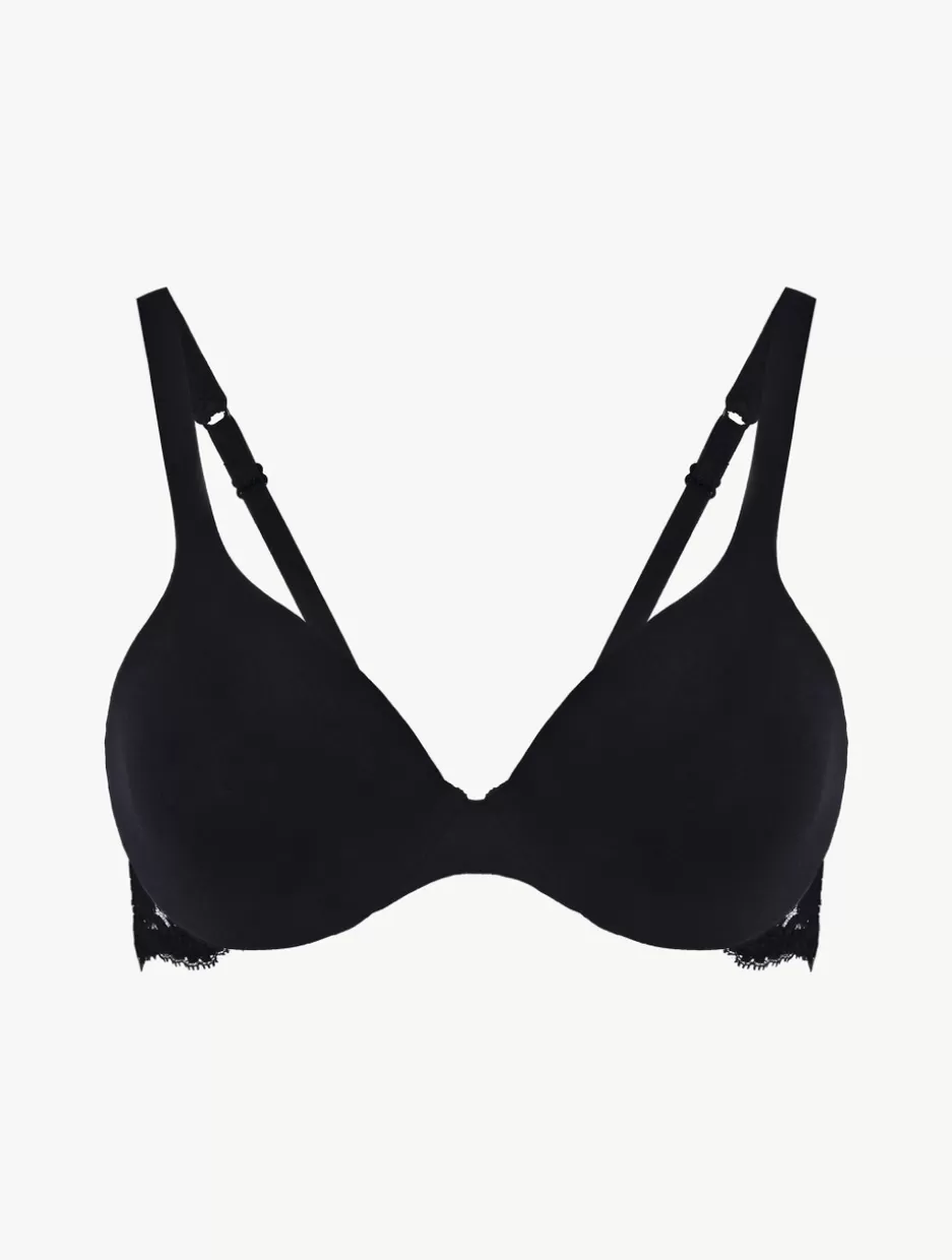 T-shirt | Underwired-La Perla Lace And Cotton Underwired Bra Black