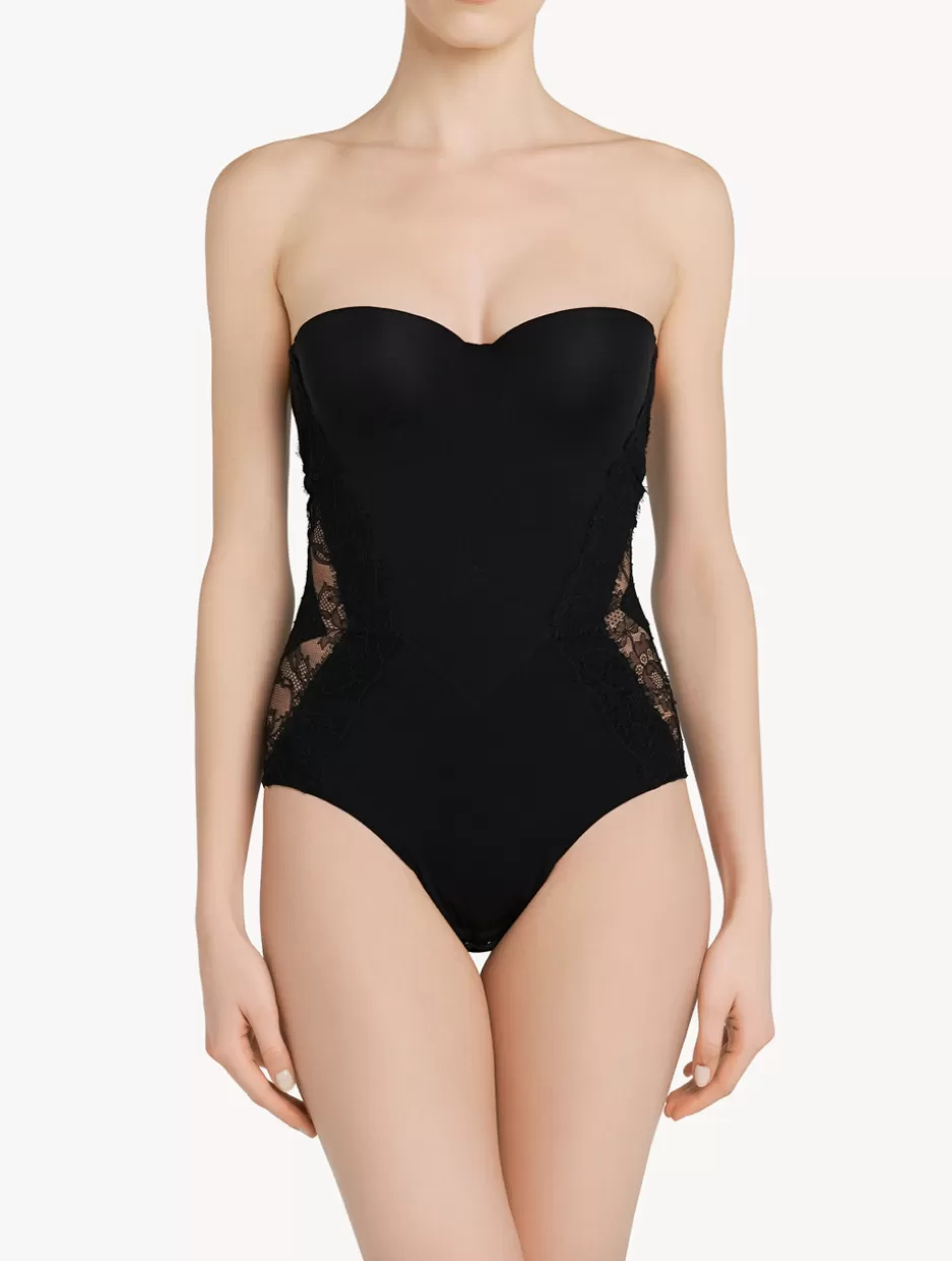 Bodysuits & Bustiers | Shapewear-La Perla Lycra Control Fit Body With Chantilly Lace Black