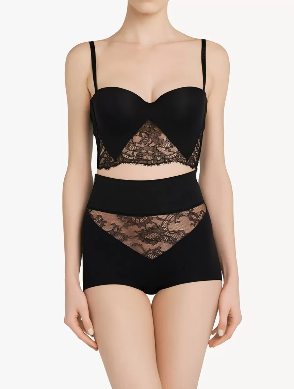 High-waist | Shapewear-La Perla Lycra Control Fit High-waist Briefs With Chantilly Lace Black