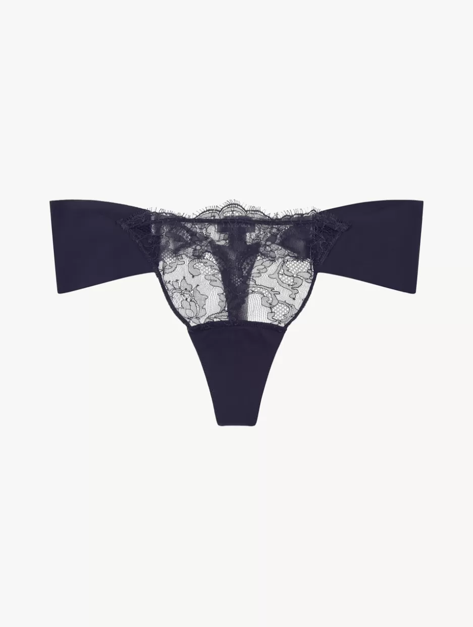 G string & Thong | Shapewear-La Perla Lycra Thong With Chantilly Lace Black