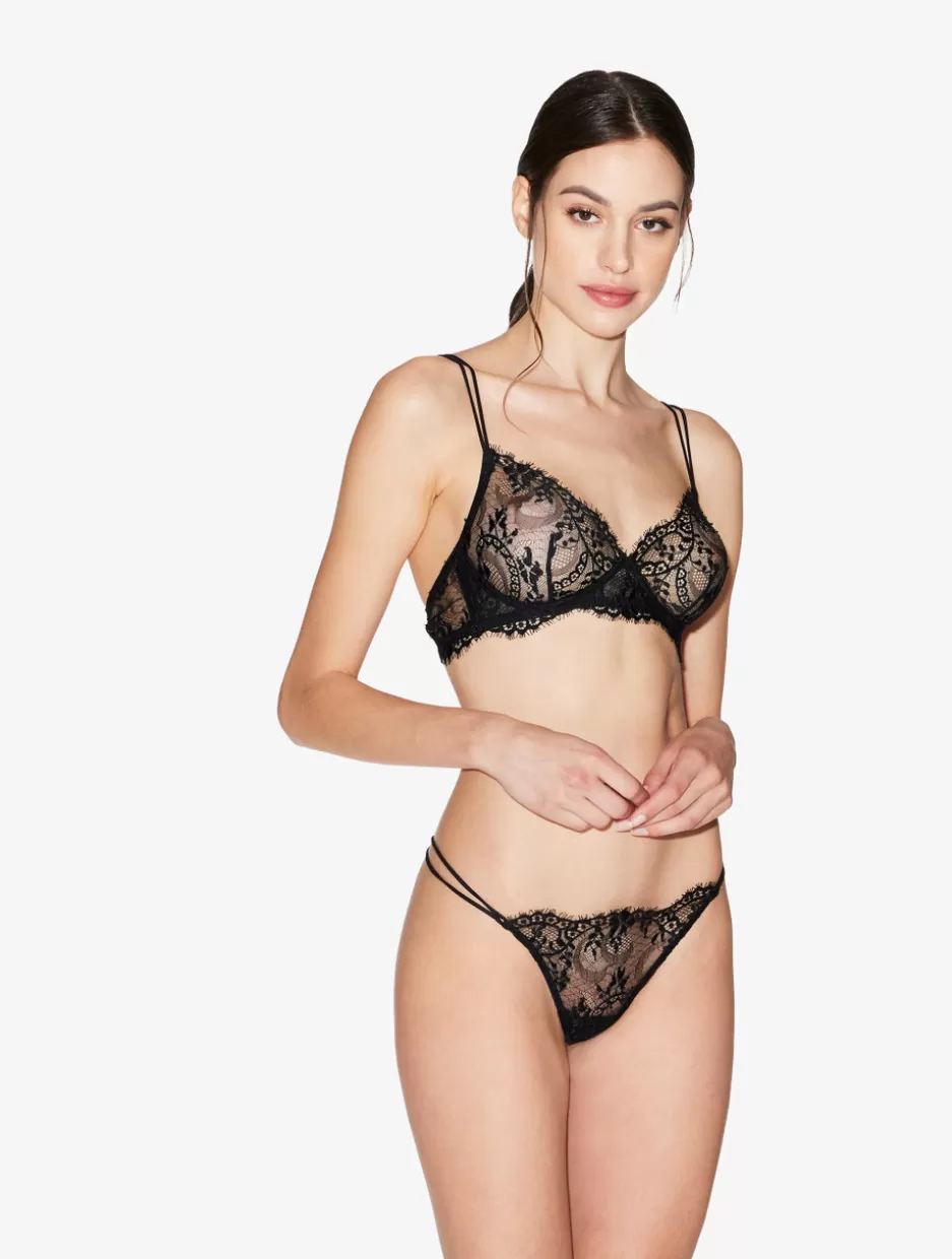 Wireless-La Perla Non-wired Leavers Lace Bra Black