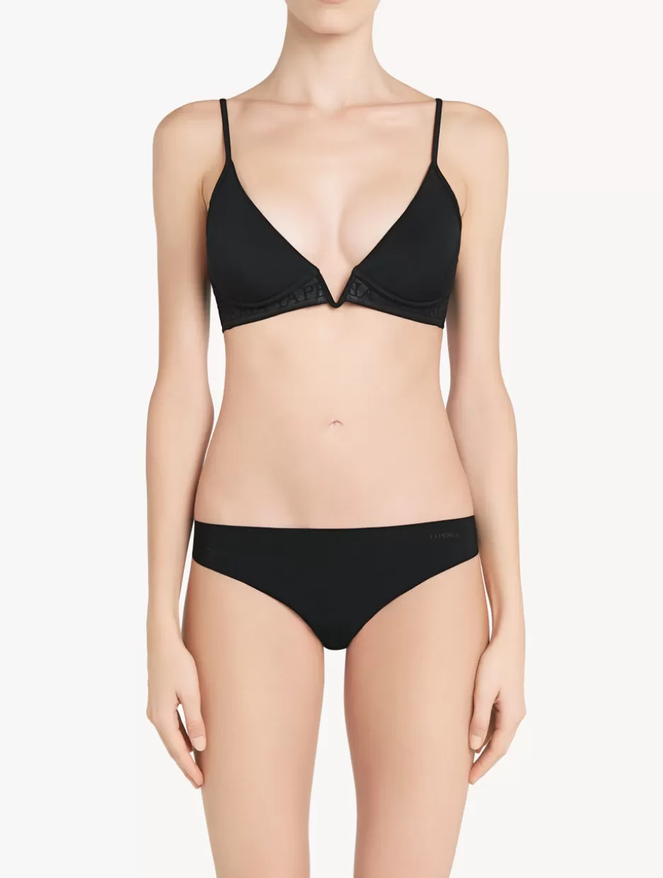 Bralette | Padded-La Perla Non-wired Padded Triangle V-bra Black