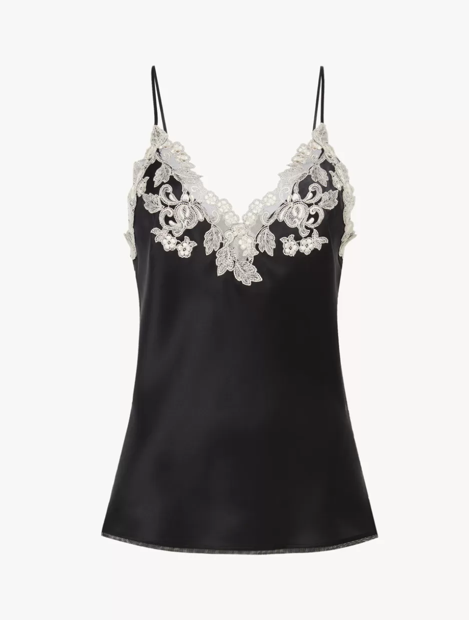 Camisoles | Pajamas-La Perla Silk Camisole With Frastaglio Black