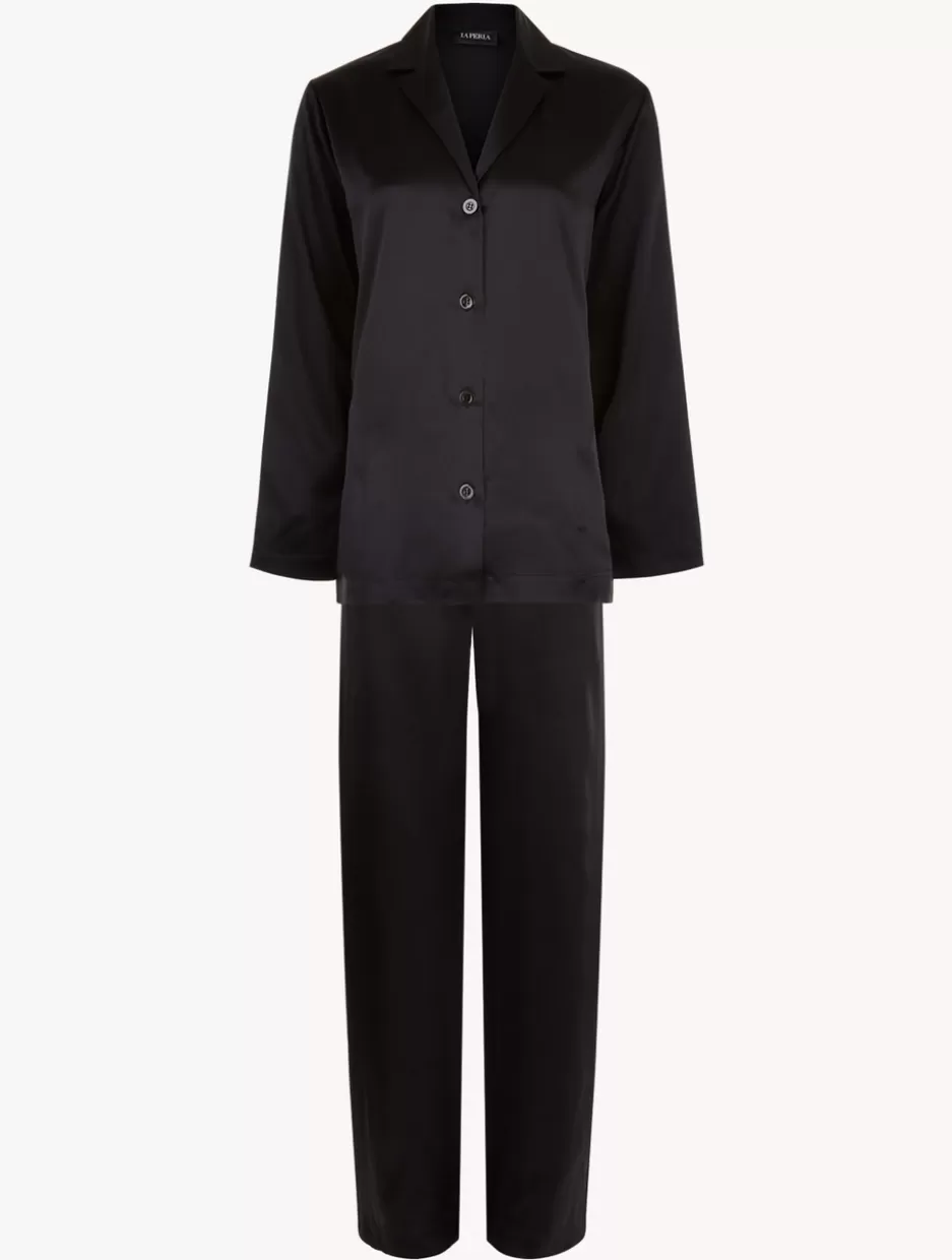 Pajamas | Silk Sleepwear-La Perla Silk Pajama Set Black