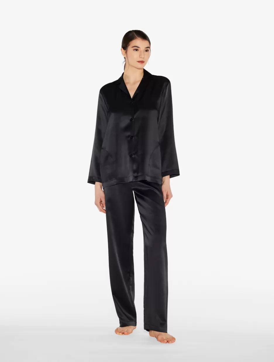 Pajamas | Silk Sleepwear-La Perla Silk Pajama Set Black