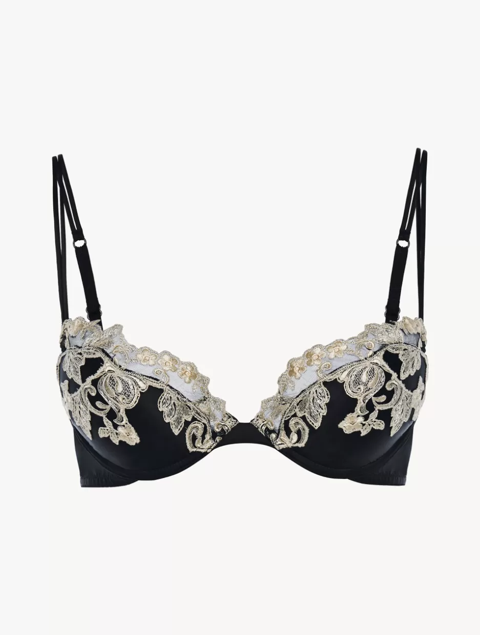 Padded | Push-Up-La Perla Silk Push-up Bra With Ivory Frastaglio Black