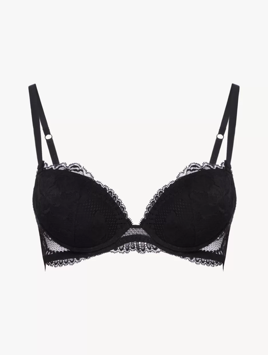 Padded | Push-Up-La Perla Stretch Leavers Lace Push-up Bra Black