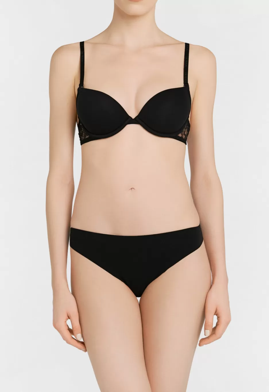 Padded | Push-Up-La Perla T-shirt Multiway Bra With Chantilly Lace Black