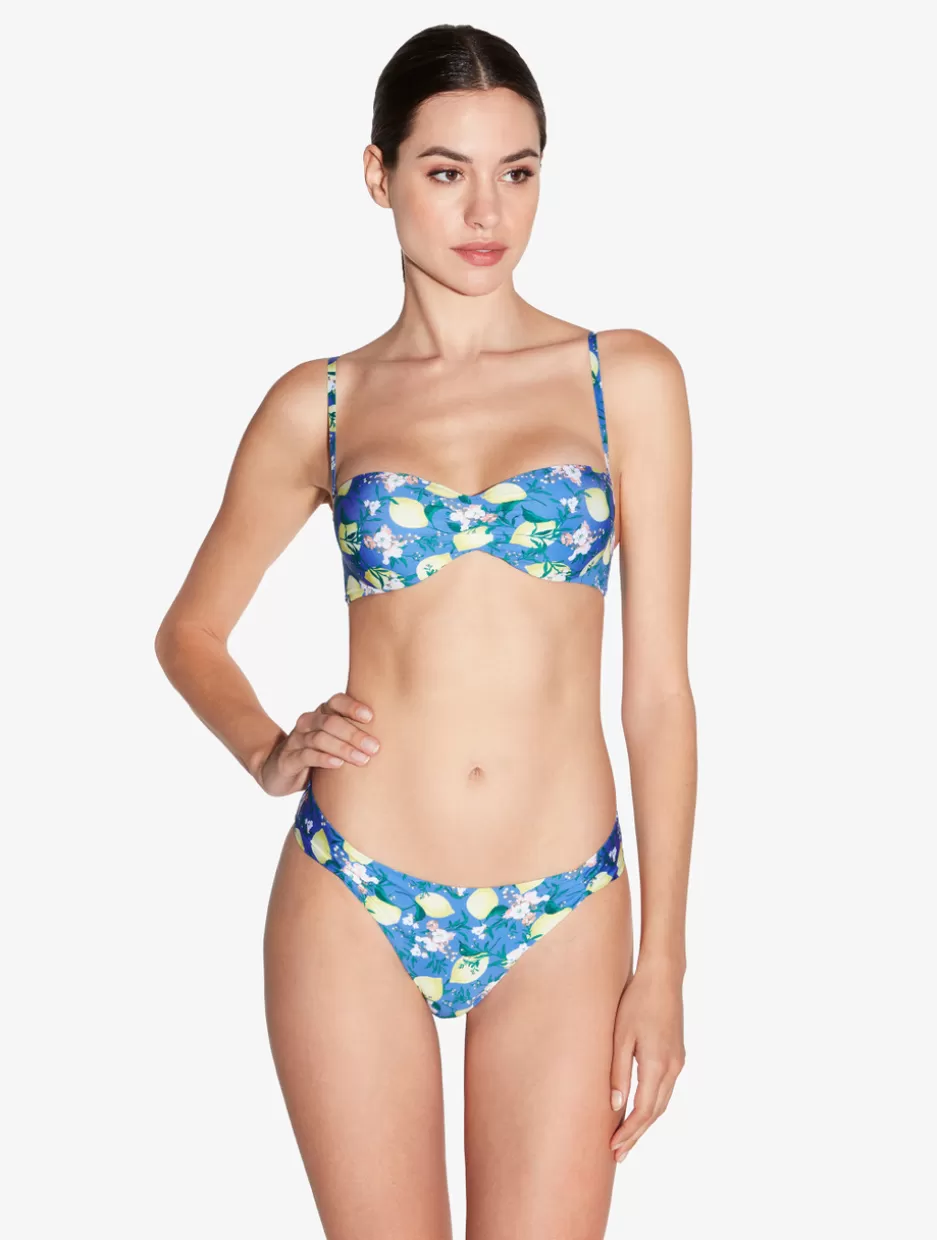 Bikinis-La Perla Printed Bandeau Bikini Top Blue