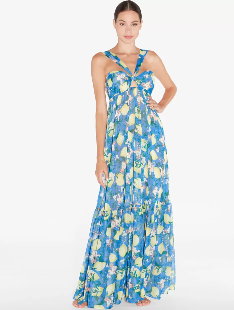 Beach Coverups-La Perla Printed Maxi Dress Blue