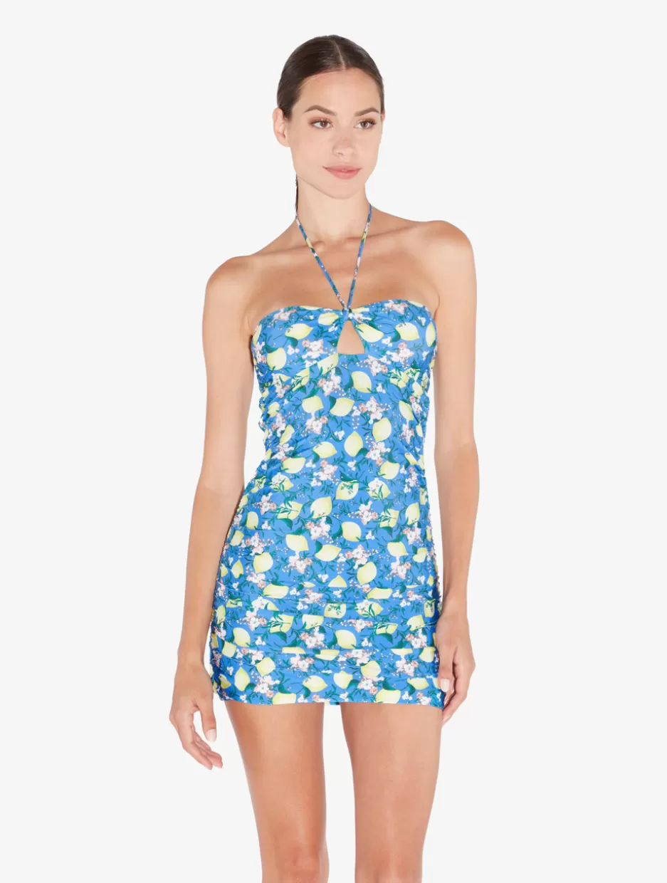 Beach Coverups-La Perla Printed Short Dress Blue