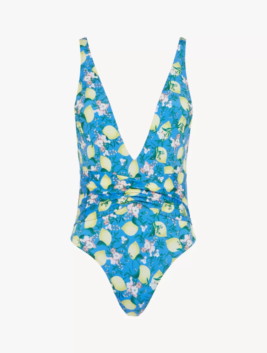 One-Piece Bathing Suits-La Perla Printed Swimsuit Blue