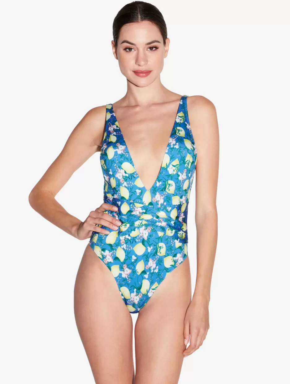 One-Piece Bathing Suits-La Perla Printed Swimsuit Blue