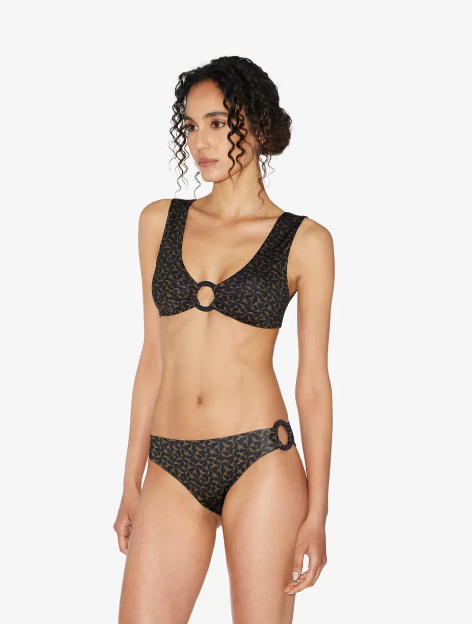 Bikinis-La Perla Bralette Bikini Top In Dark Green And Black Green&Black