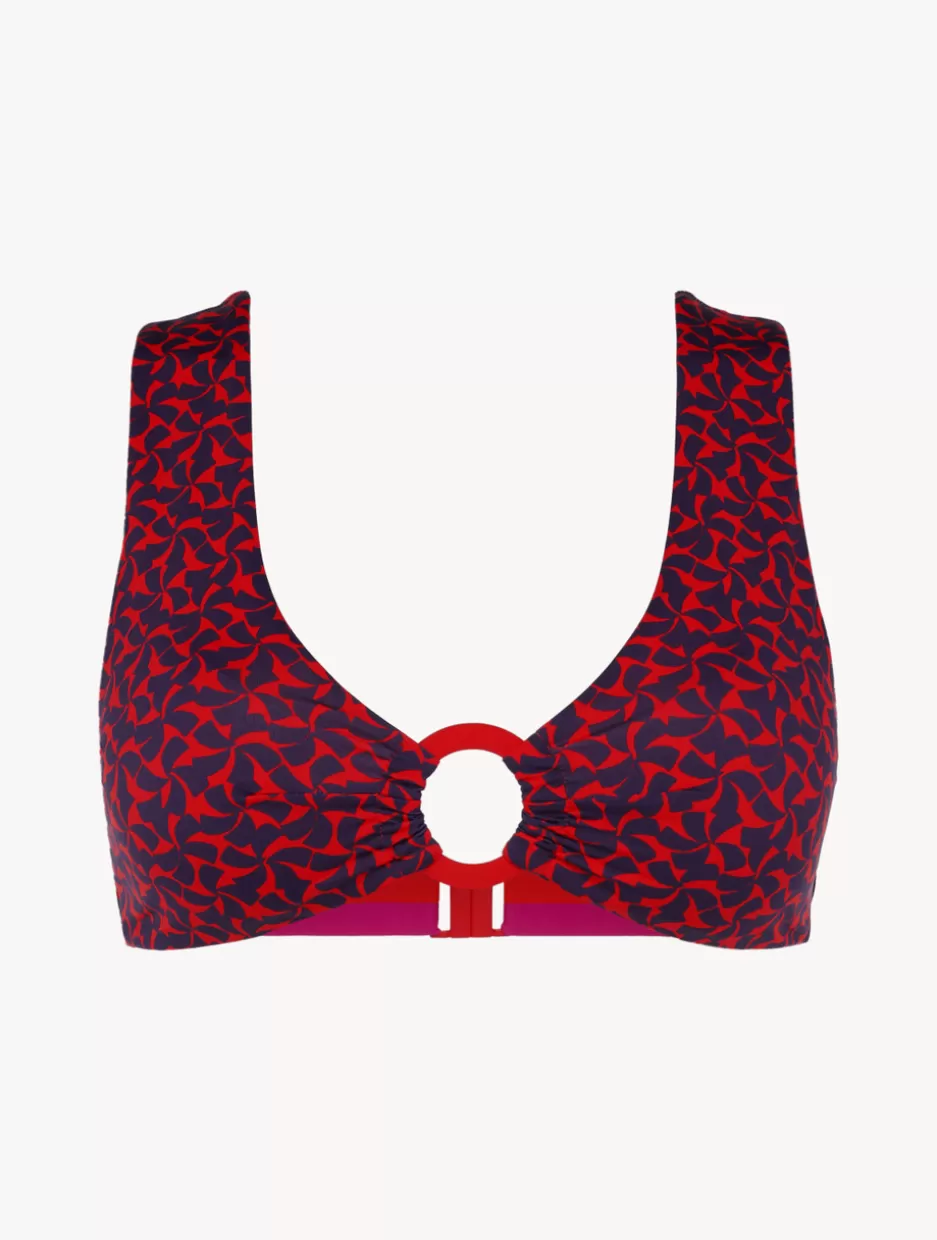 Bikinis-La Perla Bralette Bikini Top In Red And Blue Red&Blue