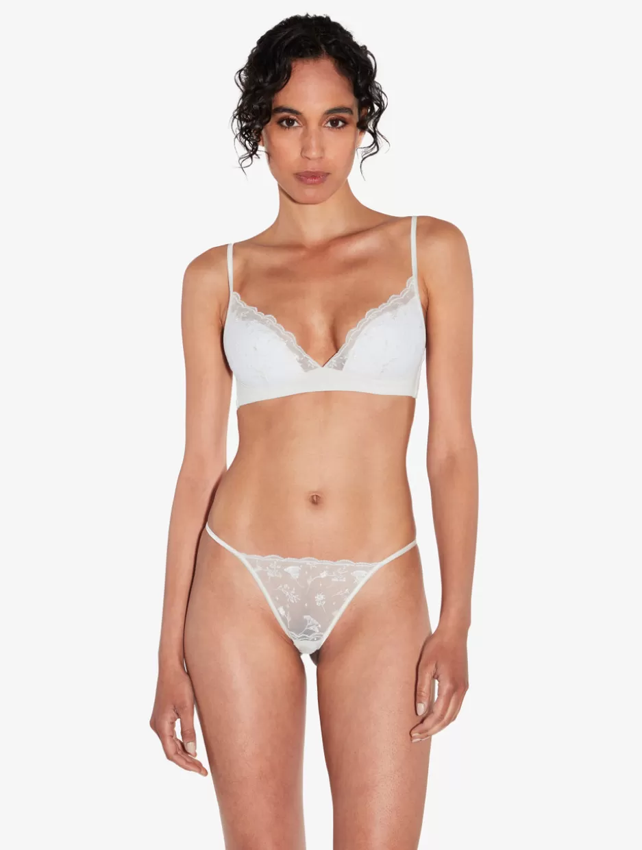 Bandeau | Bralette-La Perla Bralette In Lys With Embroidered Tulle OffWhite