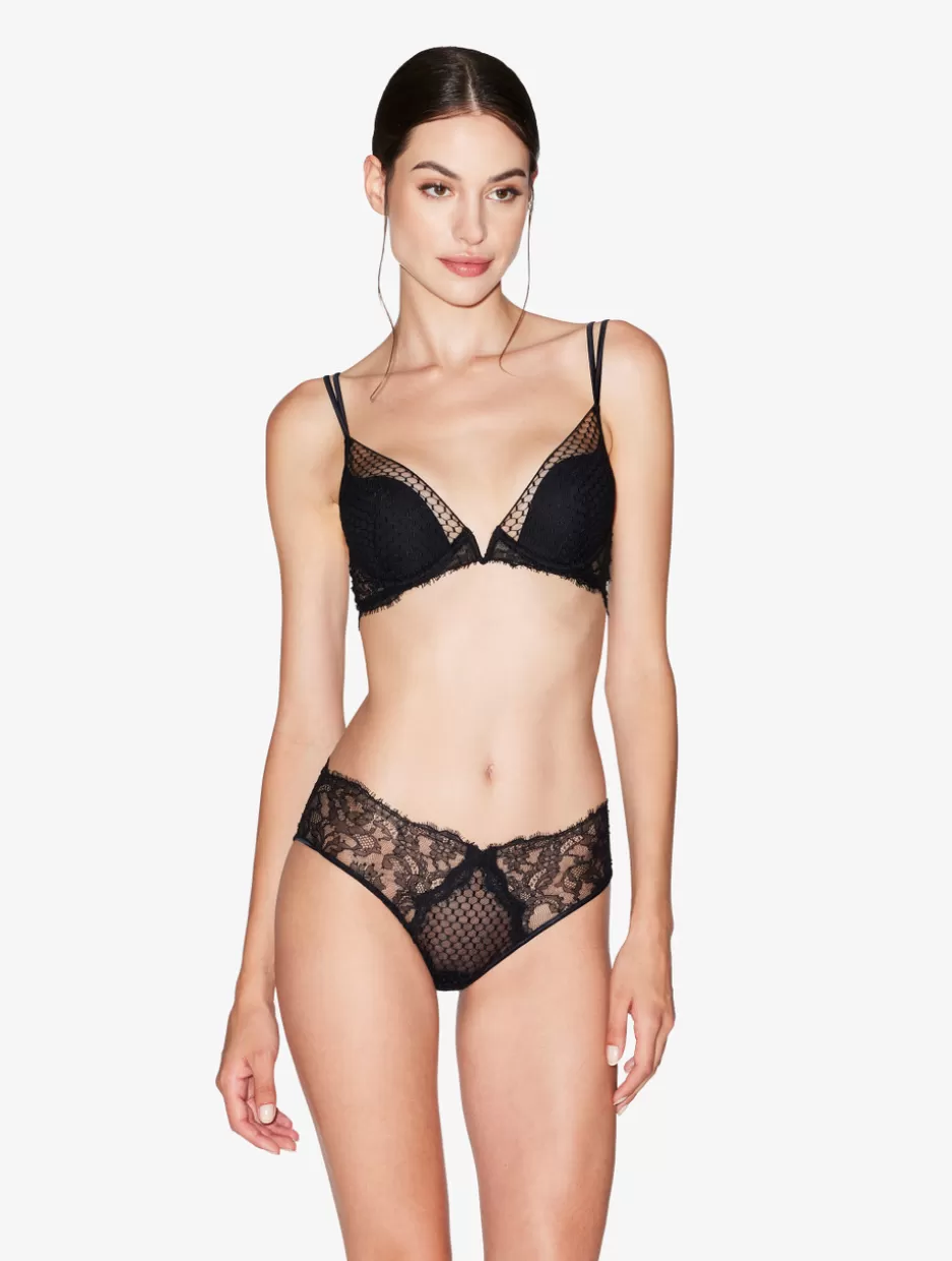 Hipster | Mid-rise-La Perla Brief With Leavers Lace Black