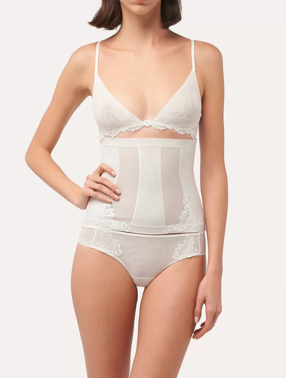 Bodysuits & Bustiers | Shapewear-La Perla Corset In Stretch Tulle Off-White