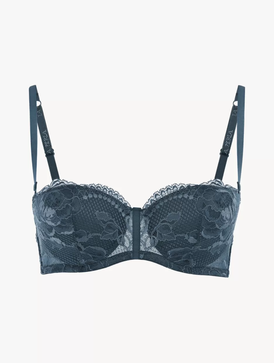 Bandeau | Padded-La Perla Dark Lace Bandeau Bra Blue