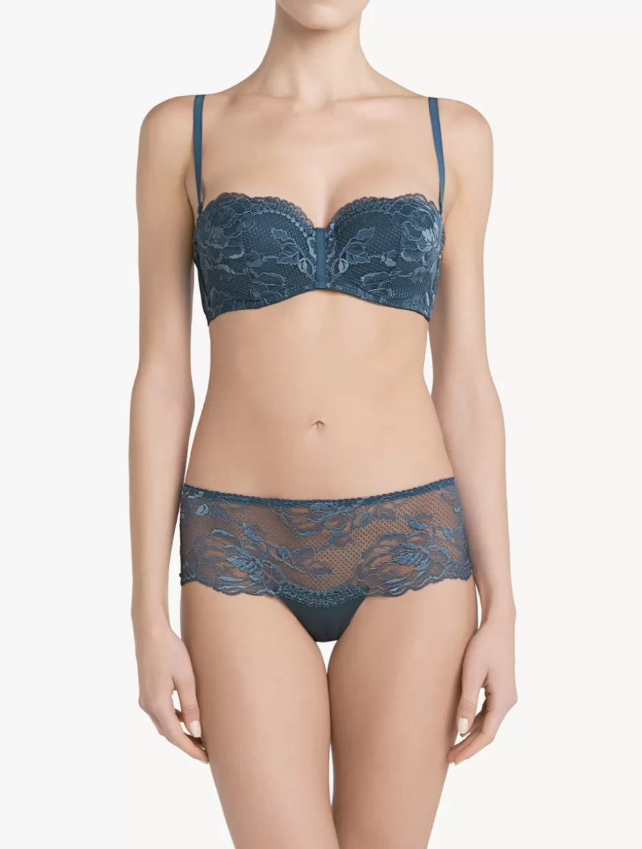 Hipster-La Perla Dark Lace Boyshort Brief Blue