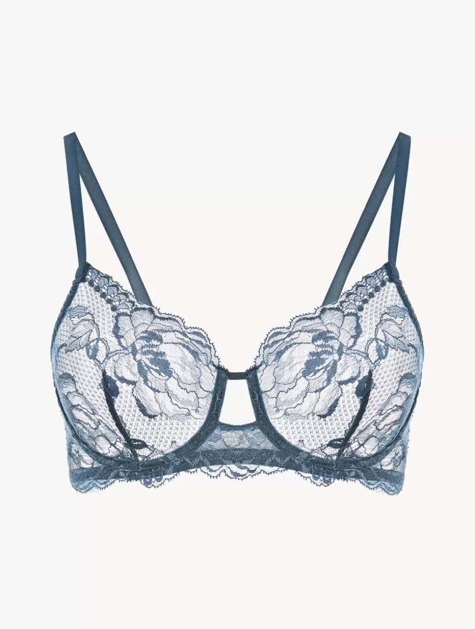 Underwired-La Perla Dark Lace Underwired Bra Blue