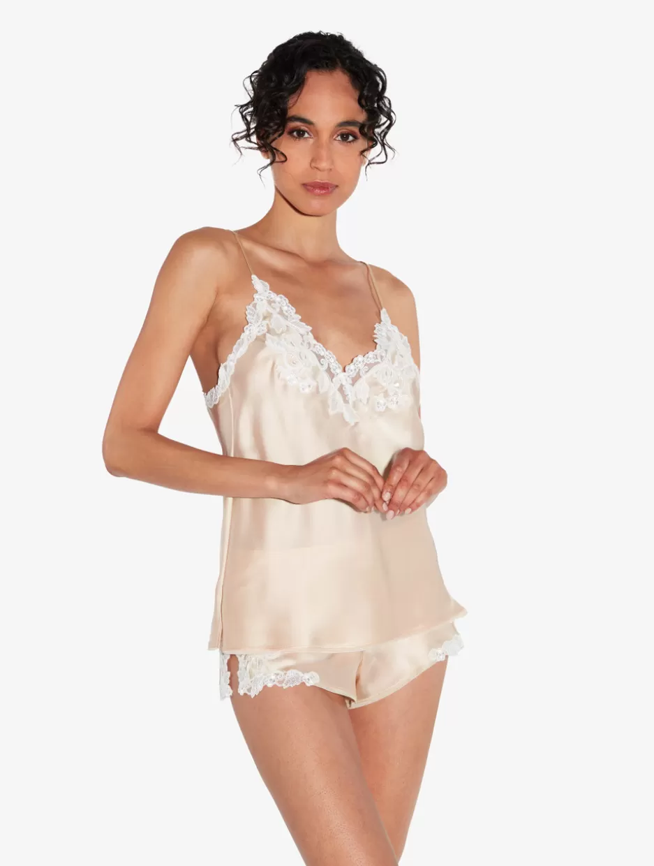 Camisoles | Silk Sleepwear-La Perla Halo Silk Satin Camisole With Frastaglio Beige