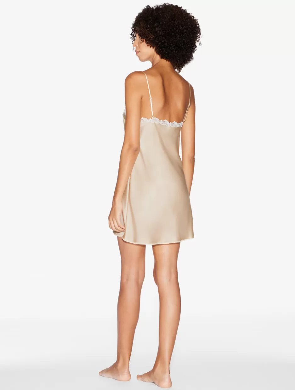 Slips & Dresses | Silk Sleepwear-La Perla Halo Silk Slip Dress With Frastaglio Beige