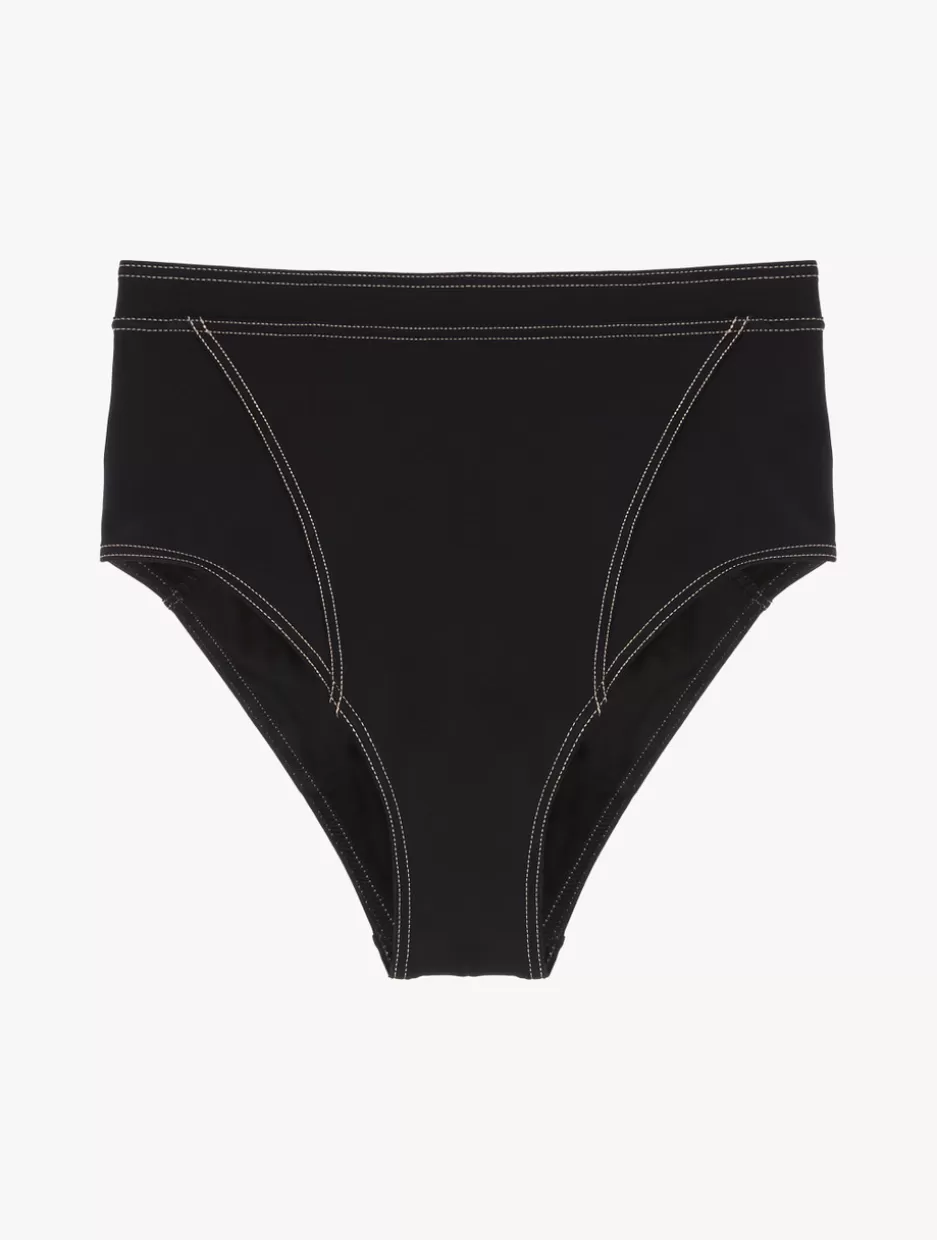 Bikinis-La Perla High Waisted Bikini Brief In Black