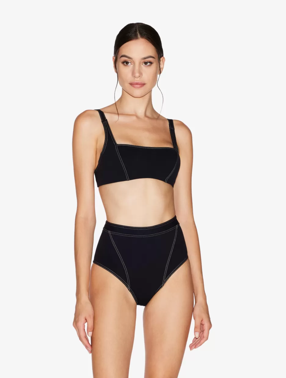 Bikinis-La Perla High Waisted Bikini Brief In Black