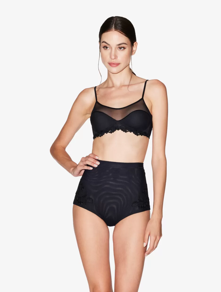 High-waist | Shapewear-La Perla High-waisted Briefs In Stretch Tulle Black