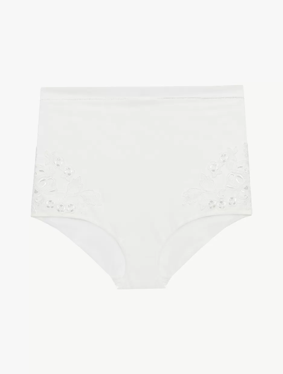 High-waist | Shapewear-La Perla High-waisted Briefs In Stretch Tulle Off-White